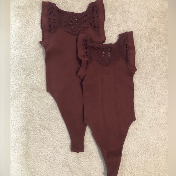 Free People Crochet My Way Leotard in Dark Chocolate NWOT Size XL - Picture 11 of 12